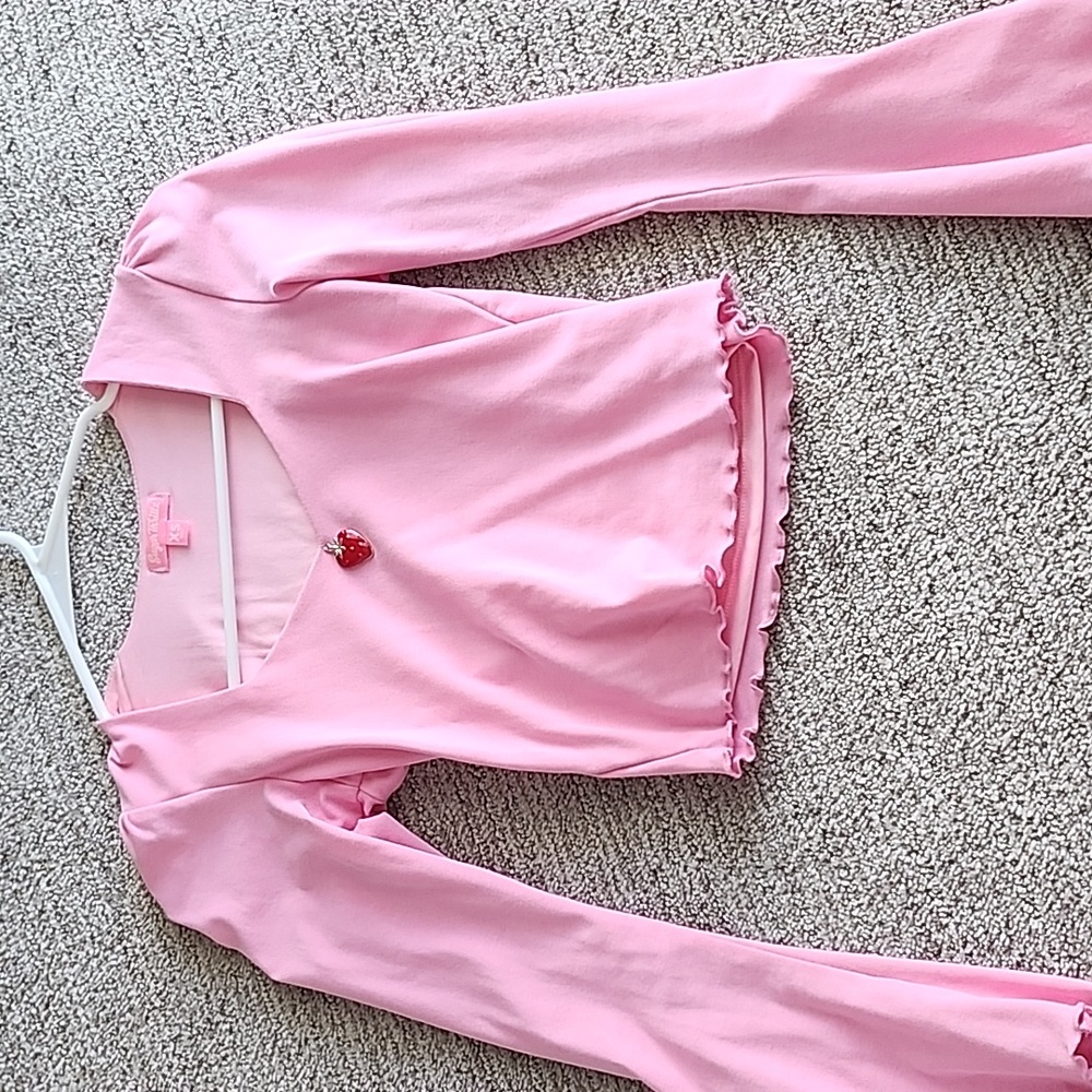 Dolls kill pink strawberry crop top
